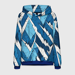 Толстовка-худи мужская Геометрический камуфляж, цвет: 3D-синий