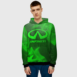 Толстовка-худи мужская Infiniti - green gradient, цвет: 3D-черный — фото 2