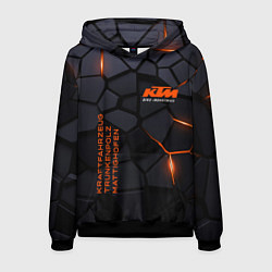 Толстовка-худи мужская KTM - плиты с эффектом свечения, цвет: 3D-черный