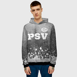 Толстовка-худи мужская PSV - grey gradient посередине, цвет: 3D-черный — фото 2