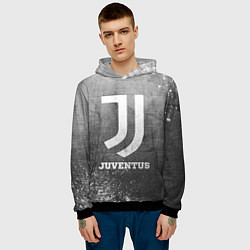 Толстовка-худи мужская Juventus - grey gradient, цвет: 3D-черный — фото 2