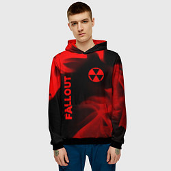 Толстовка-худи мужская Fallout - red gradient вертикально, цвет: 3D-черный — фото 2