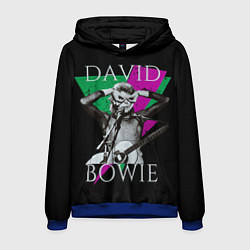 Толстовка-худи мужская David Bowie - hand goggles, цвет: 3D-синий
