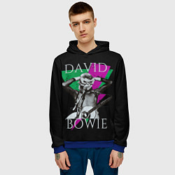 Толстовка-худи мужская David Bowie - hand goggles, цвет: 3D-синий — фото 2