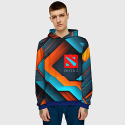 Толстовка-худи мужская Dota 2 абстракция из линий, цвет: 3D-синий — фото 2