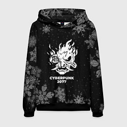 Толстовка-худи мужская Снежный Cyberpunk 2077, цвет: 3D-черный