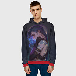 Толстовка-худи мужская Джинкс сияние, цвет: 3D-красный — фото 2