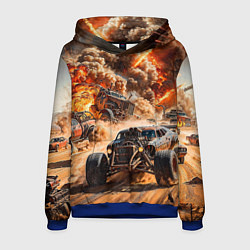 Толстовка-худи мужская Mad Max - explosion cars, цвет: 3D-синий