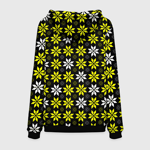 Мужская толстовка Жёлто-белые звёзды на чёрном фоне / 3D-Черный – фото 2
