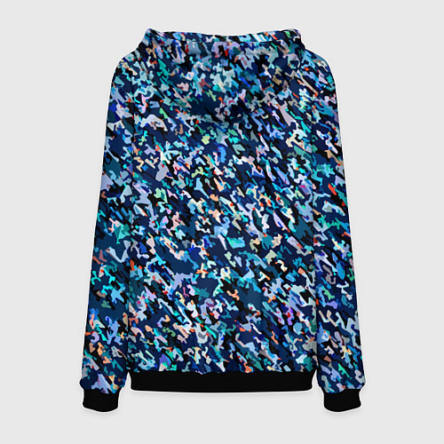 Мужская толстовка Абстрактная текстура синий пёстрый / 3D-Черный – фото 2