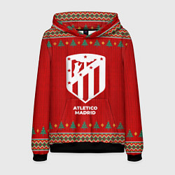 Толстовка-худи мужская Atletico Madrid new year, цвет: 3D-черный