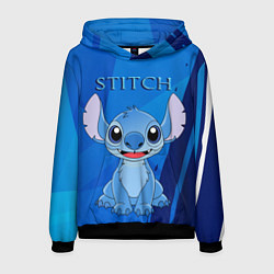Толстовка-худи мужская Стич, цвет: 3D-черный