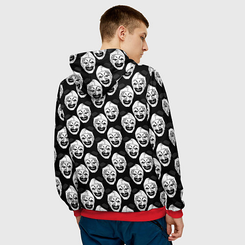 Мужская толстовка Funny terrifier clown Art / 3D-Красный – фото 4