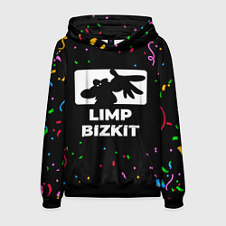 Толстовка-худи мужская Limp Bizkit конфети, цвет: 3D-черный