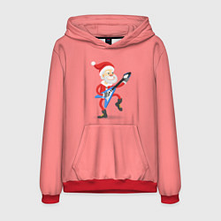 Толстовка-худи мужская Санта отжигает, цвет: 3D-красный