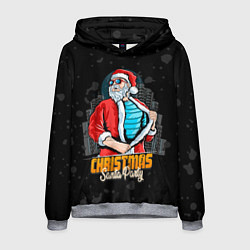 Толстовка-худи мужская Санта клаус пати, цвет: 3D-меланж