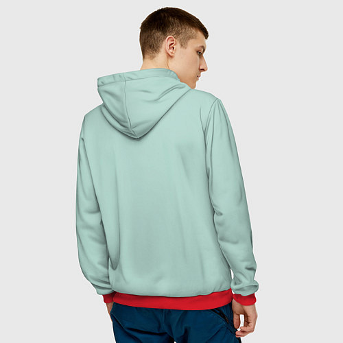 Мужская толстовка Современный дед мороз / 3D-Красный – фото 4