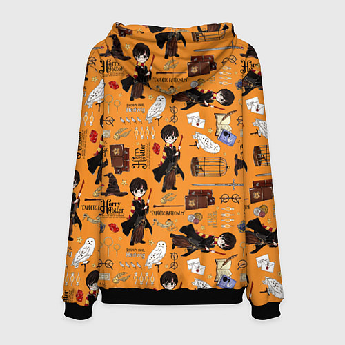 Мужская толстовка Гарри Поттер паттерн / 3D-Черный – фото 2