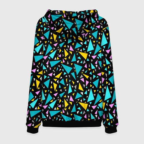 Мужская толстовка Разноцветные яркие треугольники на черном / 3D-Черный – фото 2