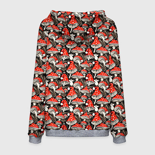 Мужская толстовка Новогодние мухоморы колпаки / 3D-Меланж – фото 2