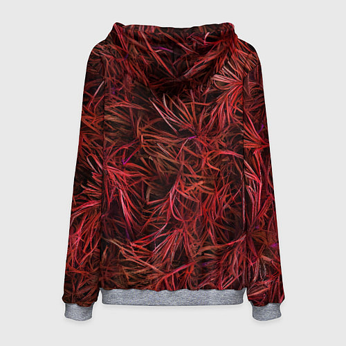 Мужская толстовка Красная трава на чёрном фоне / 3D-Меланж – фото 2
