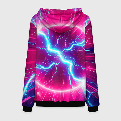 Мужская толстовка Cyber tyrannosaurus is a cool skateboarder / 3D-Черный – фото 2