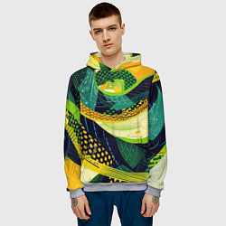 Толстовка-худи мужская Змеиный паттерн, цвет: 3D-меланж — фото 2