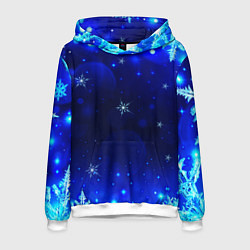 Толстовка-худи мужская Снежный узор, цвет: 3D-белый