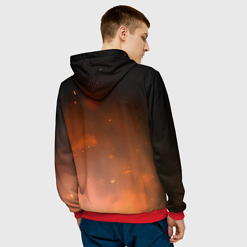 Мужская толстовка Призрачный гонщик / 3D-Красный – фото 4