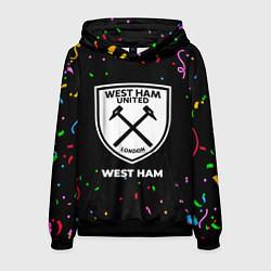 Толстовка-худи мужская West Ham конфети, цвет: 3D-черный