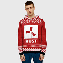 Толстовка-худи мужская Новогодний Rust, цвет: 3D-черный — фото 2