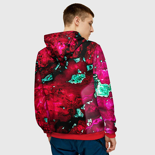 Мужская толстовка Абстракция красно-голубая / 3D-Красный – фото 4