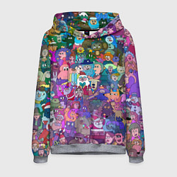 Толстовка-худи мужская Новогодний виммельбух, цвет: 3D-меланж