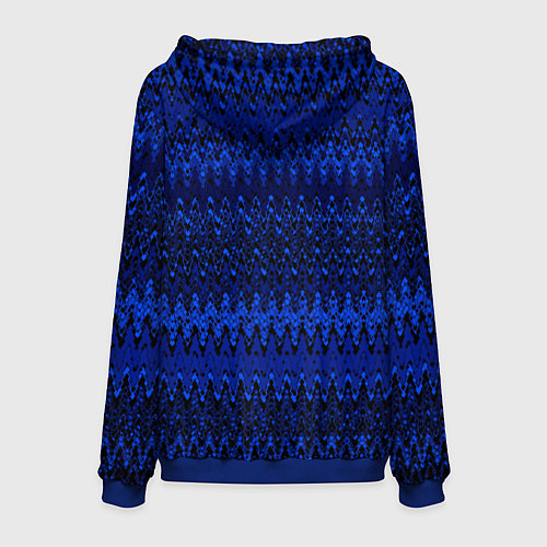 Мужская толстовка Чёрно-синий узоры / 3D-Синий – фото 2