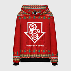 Толстовка-худи мужская System of a Down new year, цвет: 3D-черный