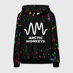 Толстовка-худи мужская Arctic Monkeys конфети, цвет: 3D-черный