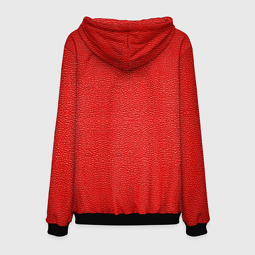 Мужская толстовка Красная кожаная текстура / 3D-Черный – фото 2
