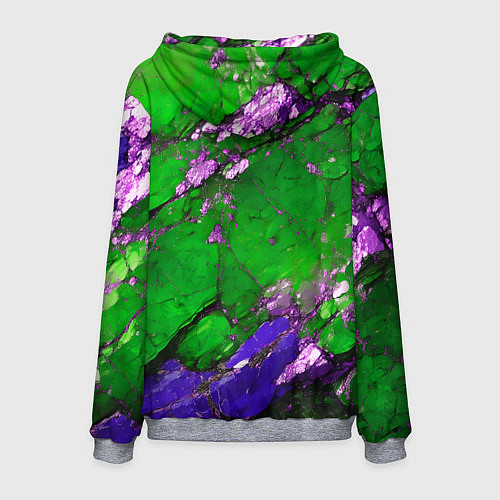 Мужская толстовка A purple mineral in a green stone / 3D-Меланж – фото 2