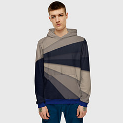 Толстовка-худи мужская Фрактальные линии, цвет: 3D-синий — фото 2