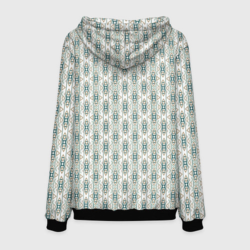 Мужская толстовка Вертикальный узор с геометрическим рисунком / 3D-Черный – фото 2