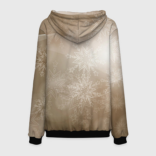 Мужская толстовка Котик в новогоднем колпаке / 3D-Черный – фото 2