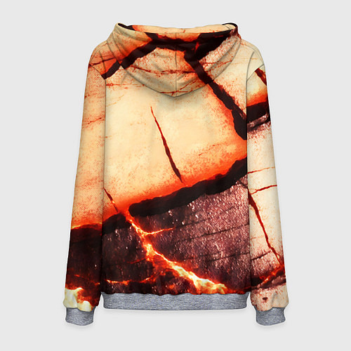 Мужская толстовка Трещины на абстрактном красном фоне / 3D-Меланж – фото 2