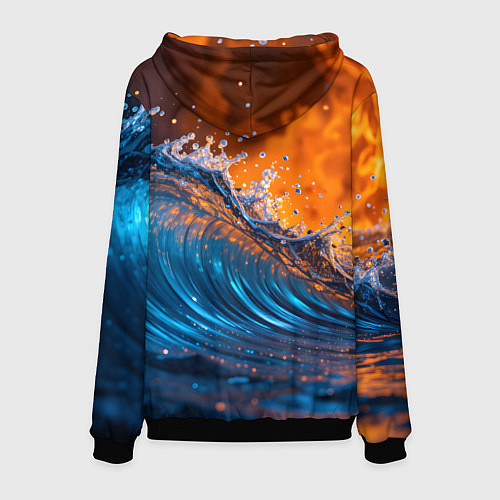 Мужская толстовка Волна и огонь / 3D-Черный – фото 2