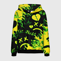 Толстовка-худи мужская Lil Peep кислотные автографы, цвет: 3D-черный