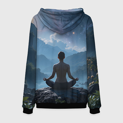 Мужская толстовка Ночная медитация / 3D-Черный – фото 2