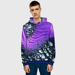 Толстовка-худи мужская Камни и фиолетовая земля, цвет: 3D-синий — фото 2