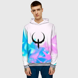 Толстовка-худи мужская Quake neon flame, цвет: 3D-меланж — фото 2