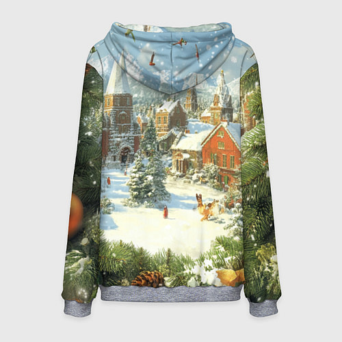 Мужская толстовка Фон рождества / 3D-Меланж – фото 2