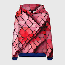 Толстовка-худи мужская Красные рельефные плитки, цвет: 3D-синий