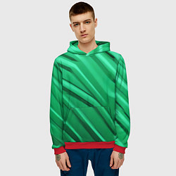 Толстовка-худи мужская Зелёный пластик, цвет: 3D-красный — фото 2